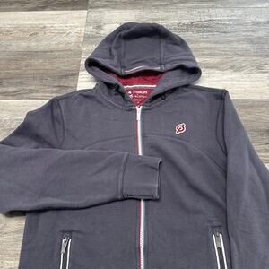 Fourlaps x Peloton Navy Blue Red Mens M Full Zip Thumbhole Patched Logo‎ Hoodie
